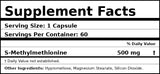 Supplement facts panel: 500 mg S-methylmethionine per capsule, 60 capsules
